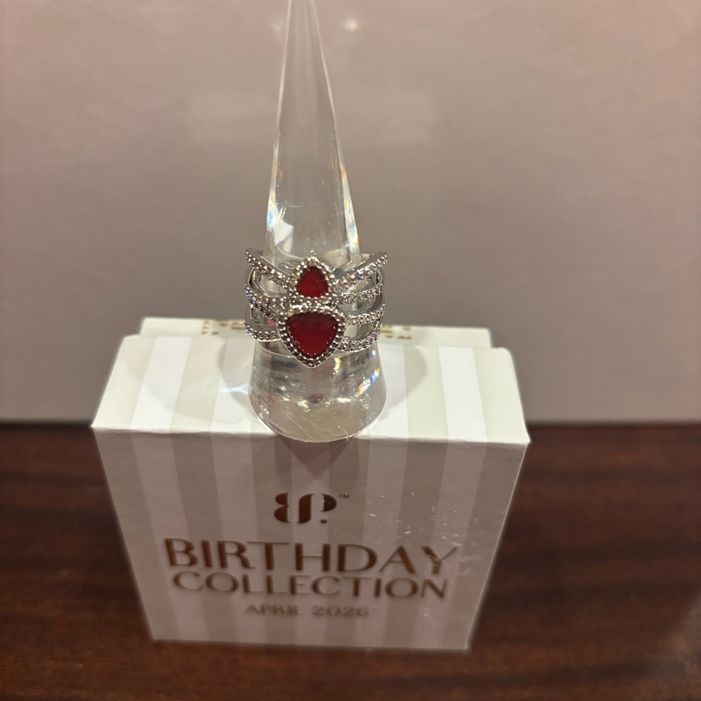 Ruby on Rhodium Ring